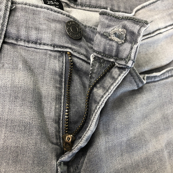 Size 25/0 Banana Republic High Rise Skinny Women Stretchy Jeans Distressed PK - Picture 3 of 16